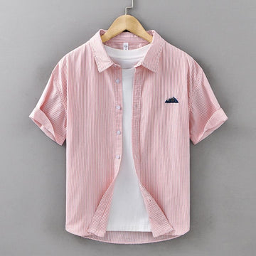 Buy Men’s Pink Striped Casual Shirt