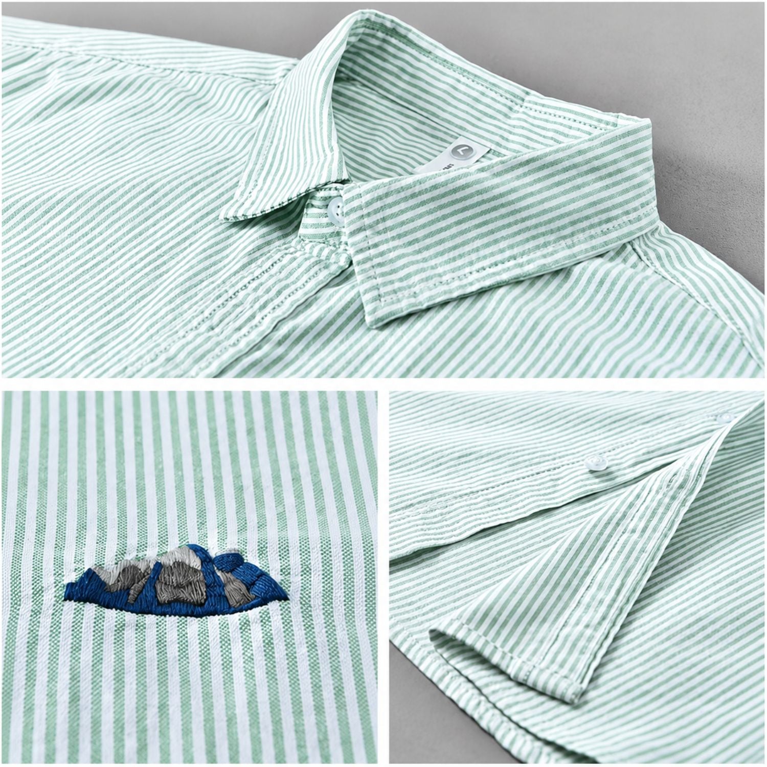 Buy Men’s Pista Green Striped Casual Shirt