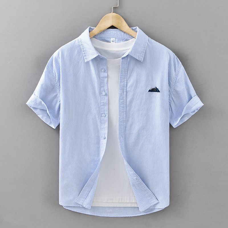 Men’s Sky Blue Striped Casual Shirt Online