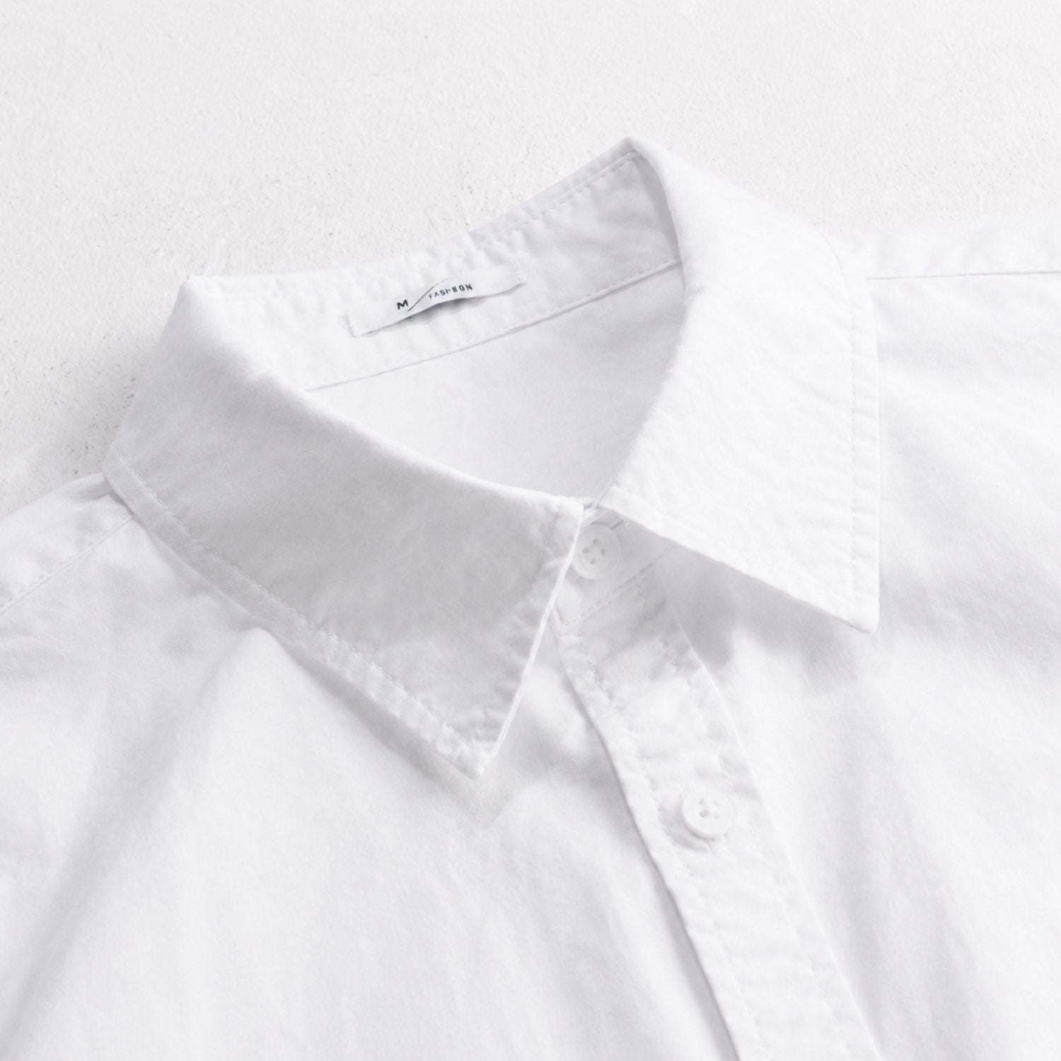 White Solid Casual Men's Shirt