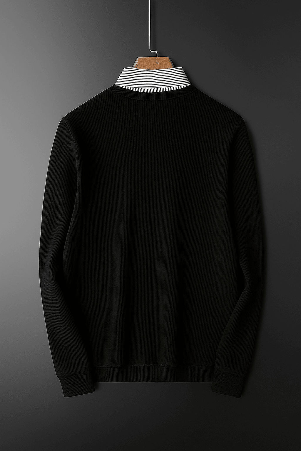 Black Ribbed T-Shirt
