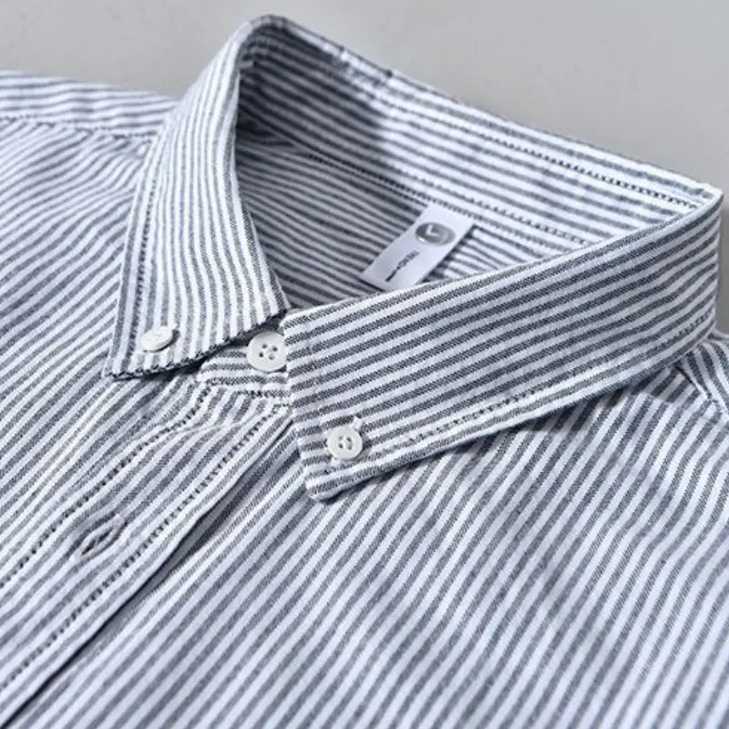 Men’s Grey Striped Casual Shirt
