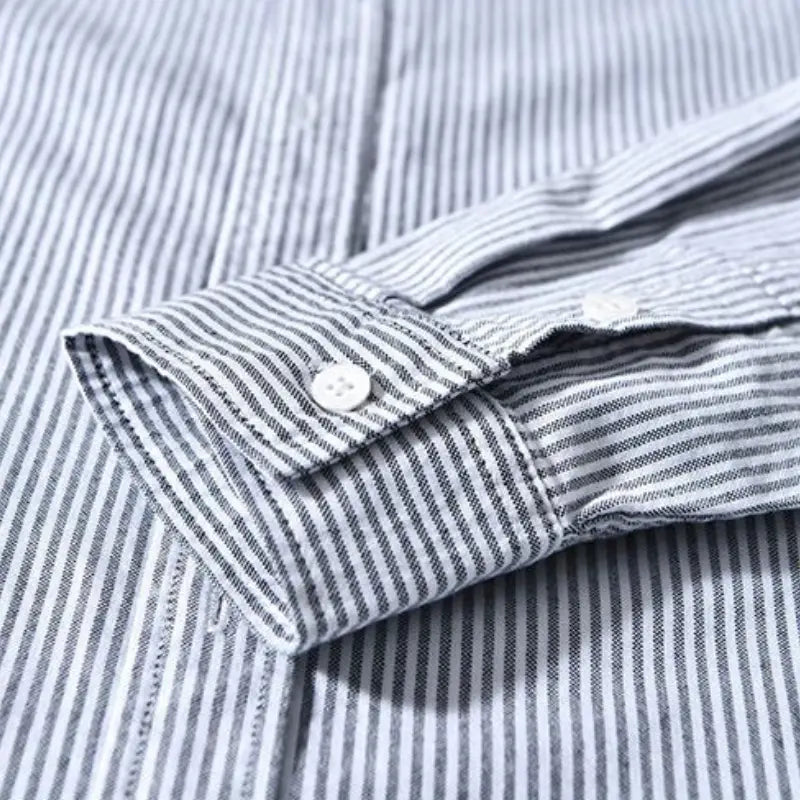 Men’s Grey Striped Casual Shirt