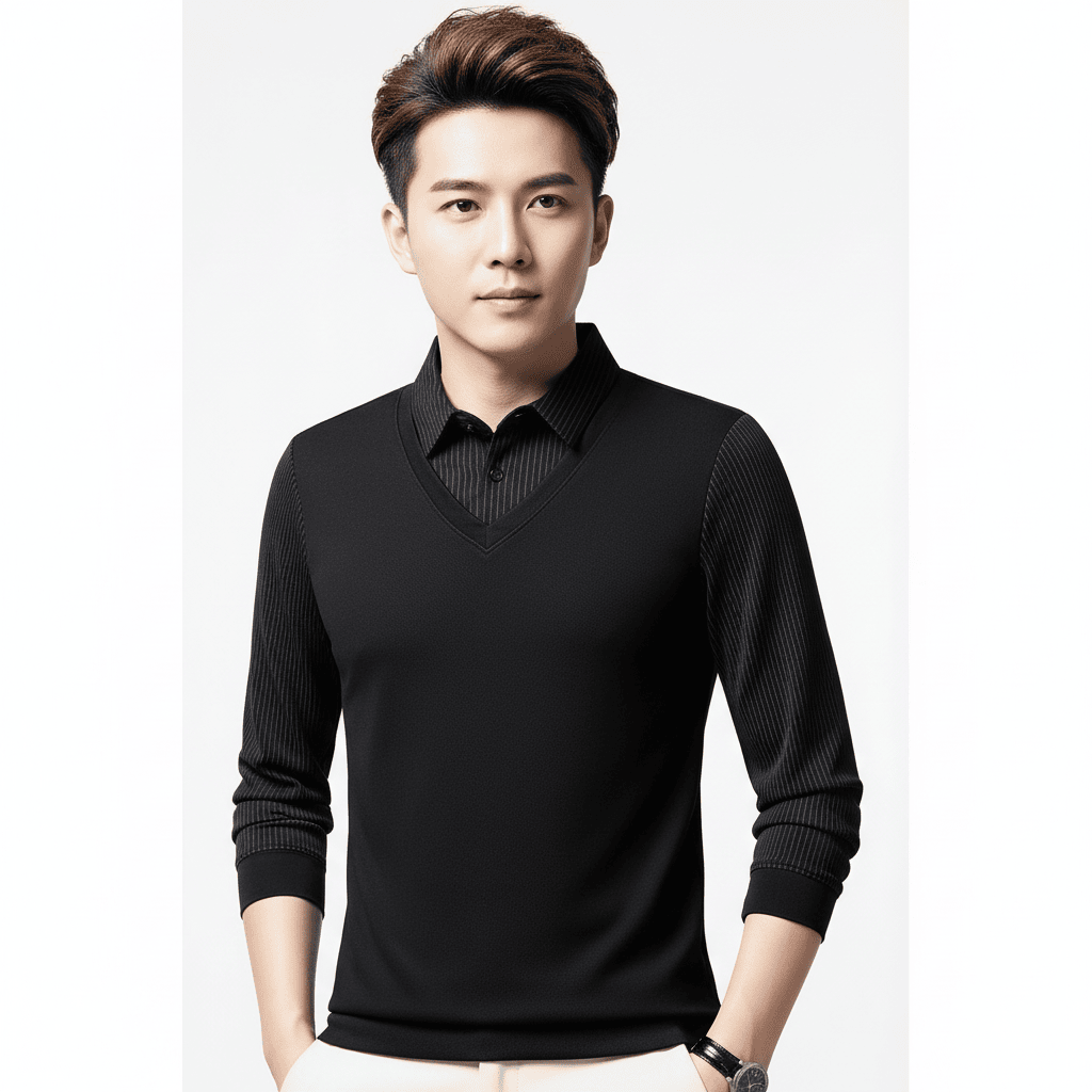 Men’s Black V-Neck T-Shirt