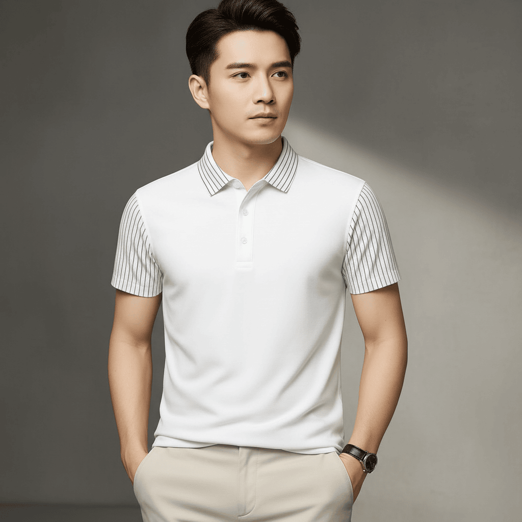 Men’s White Polo T-Shirt
