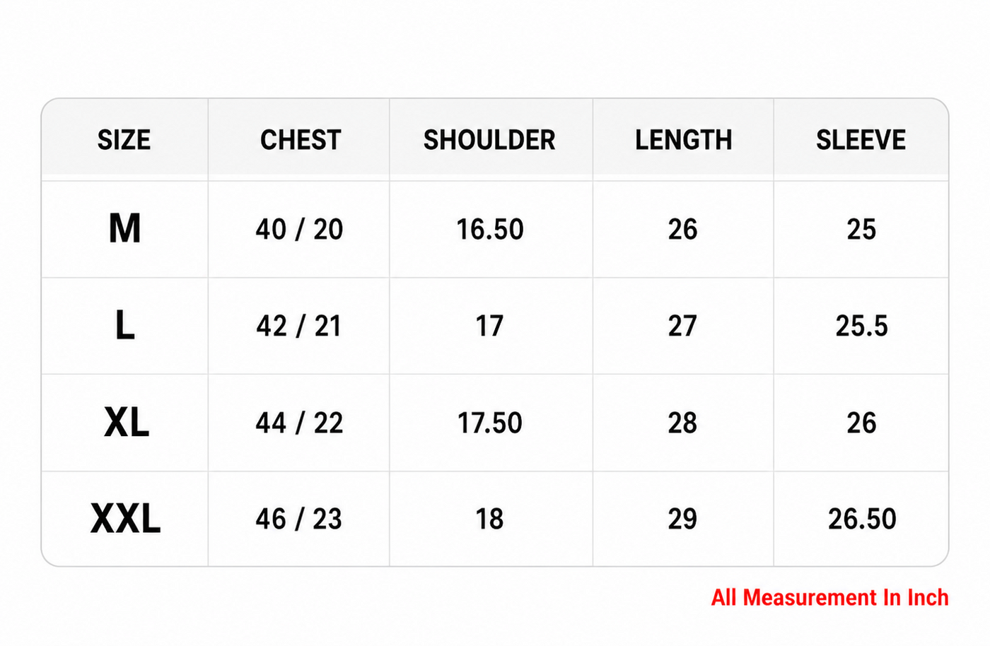 Size Chart