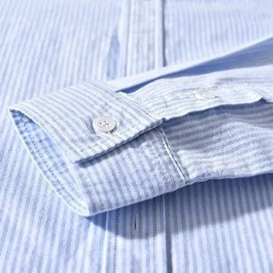 Men’s Sky Blue Striped Casual Shirt