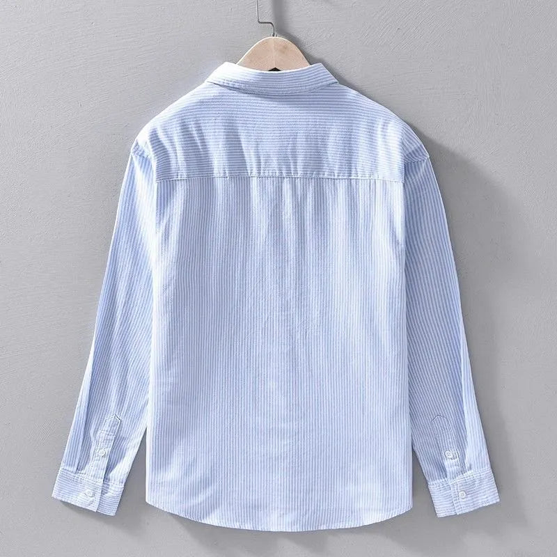 Men’s Sky Blue Striped Casual Shirt