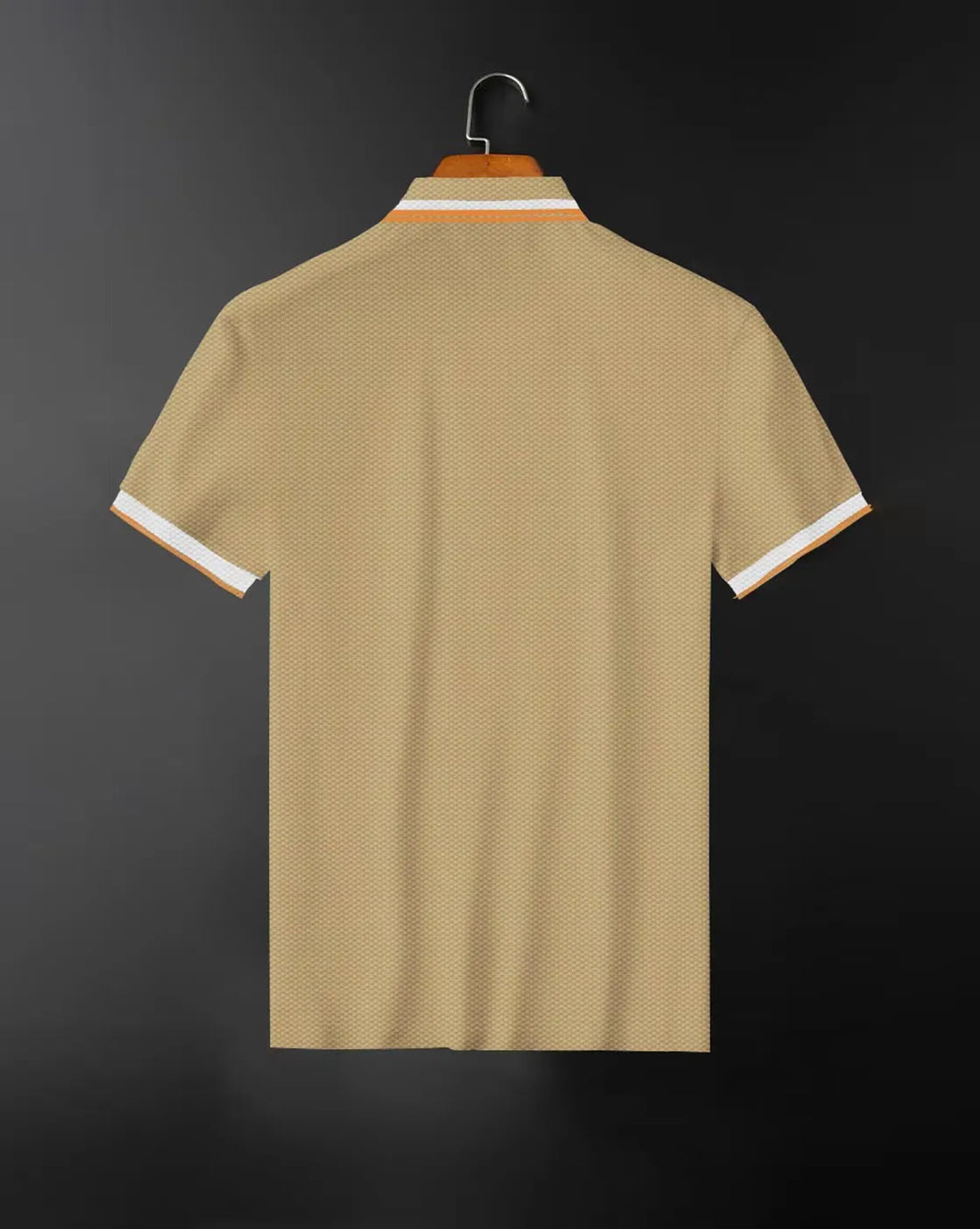 beige polo striped collar
