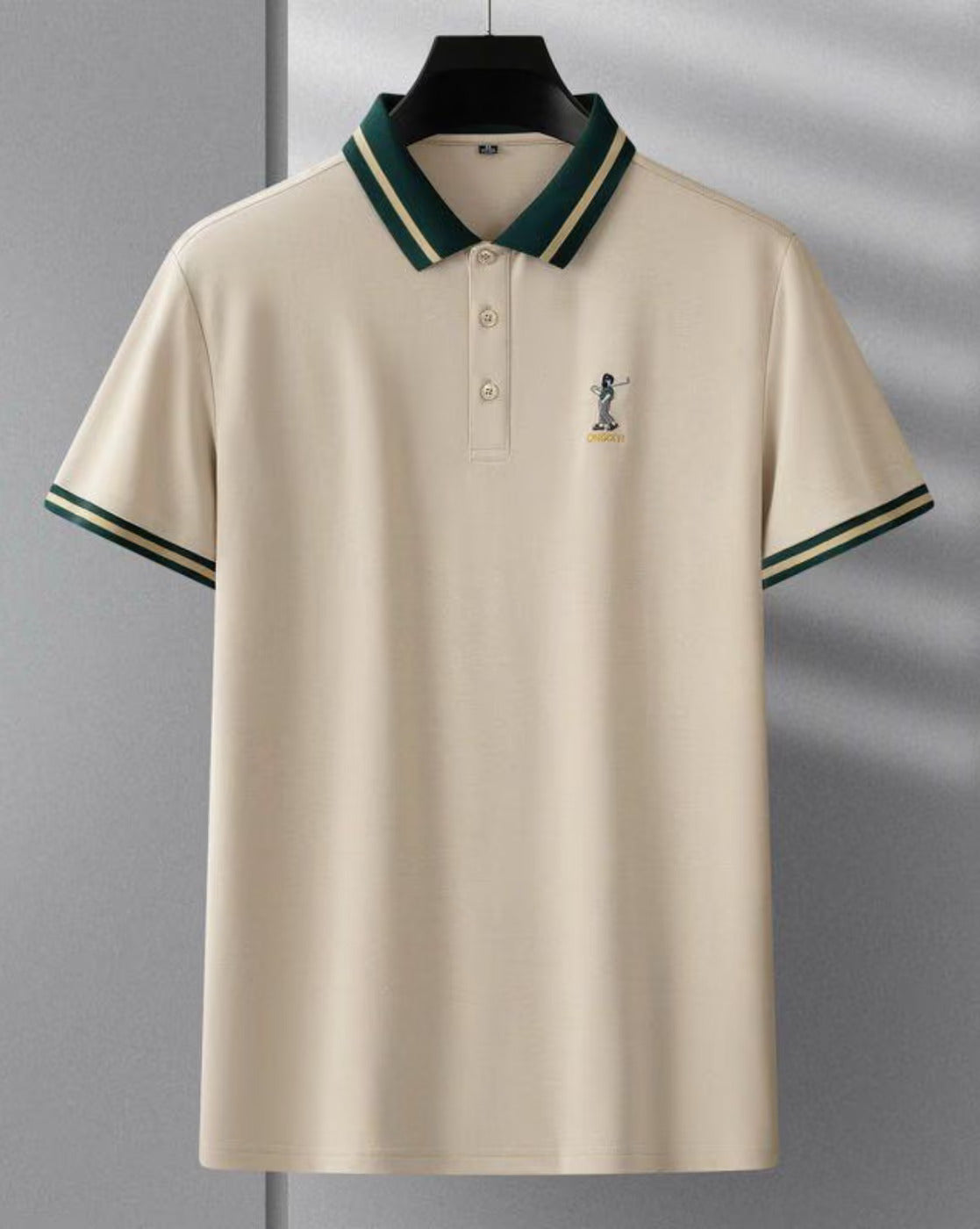 Men’s beige polo t-shirt
