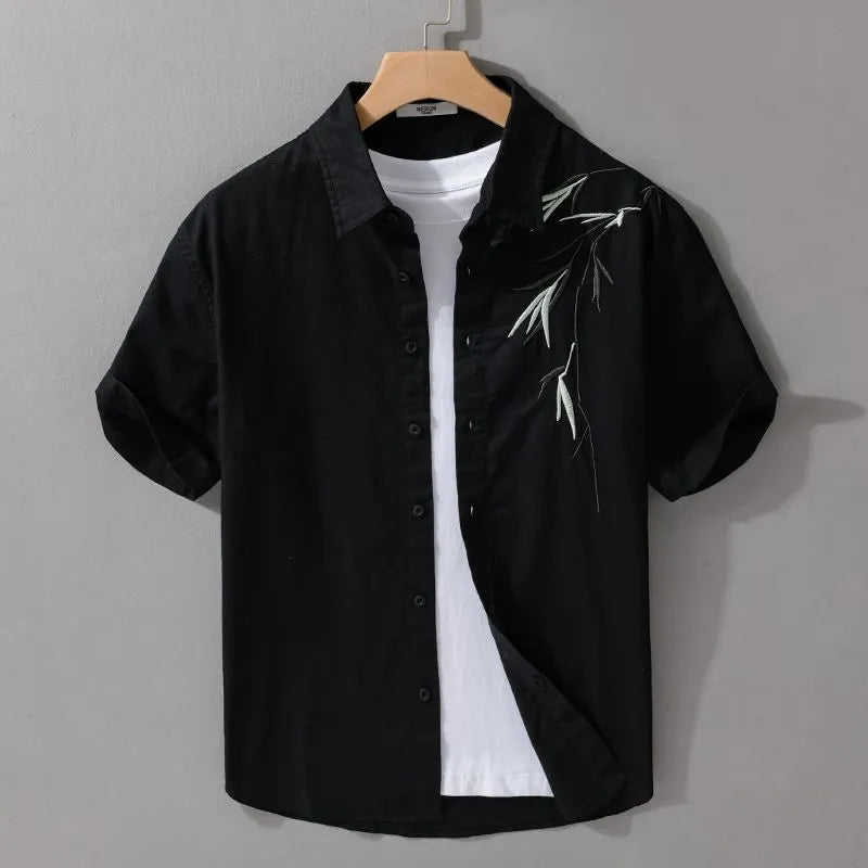 black bamboo layered shirt