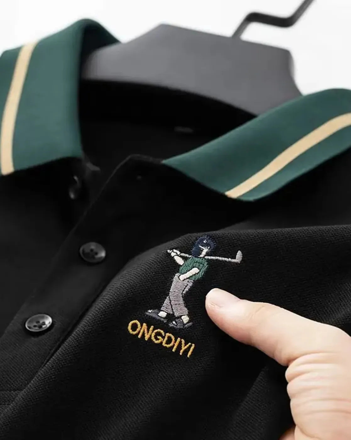 black green collar polo t-shirt