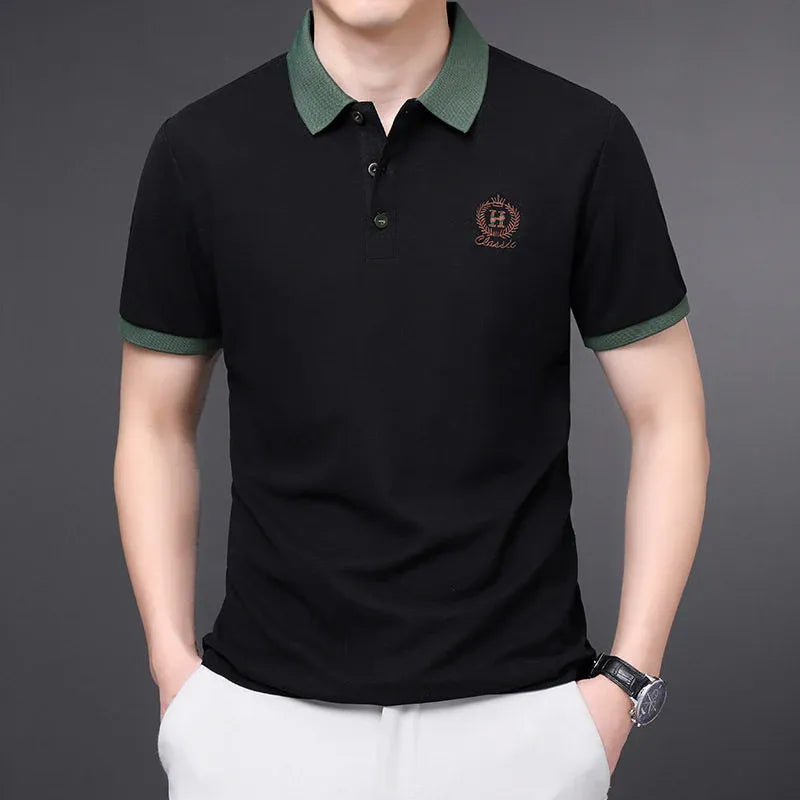 black green collar polo