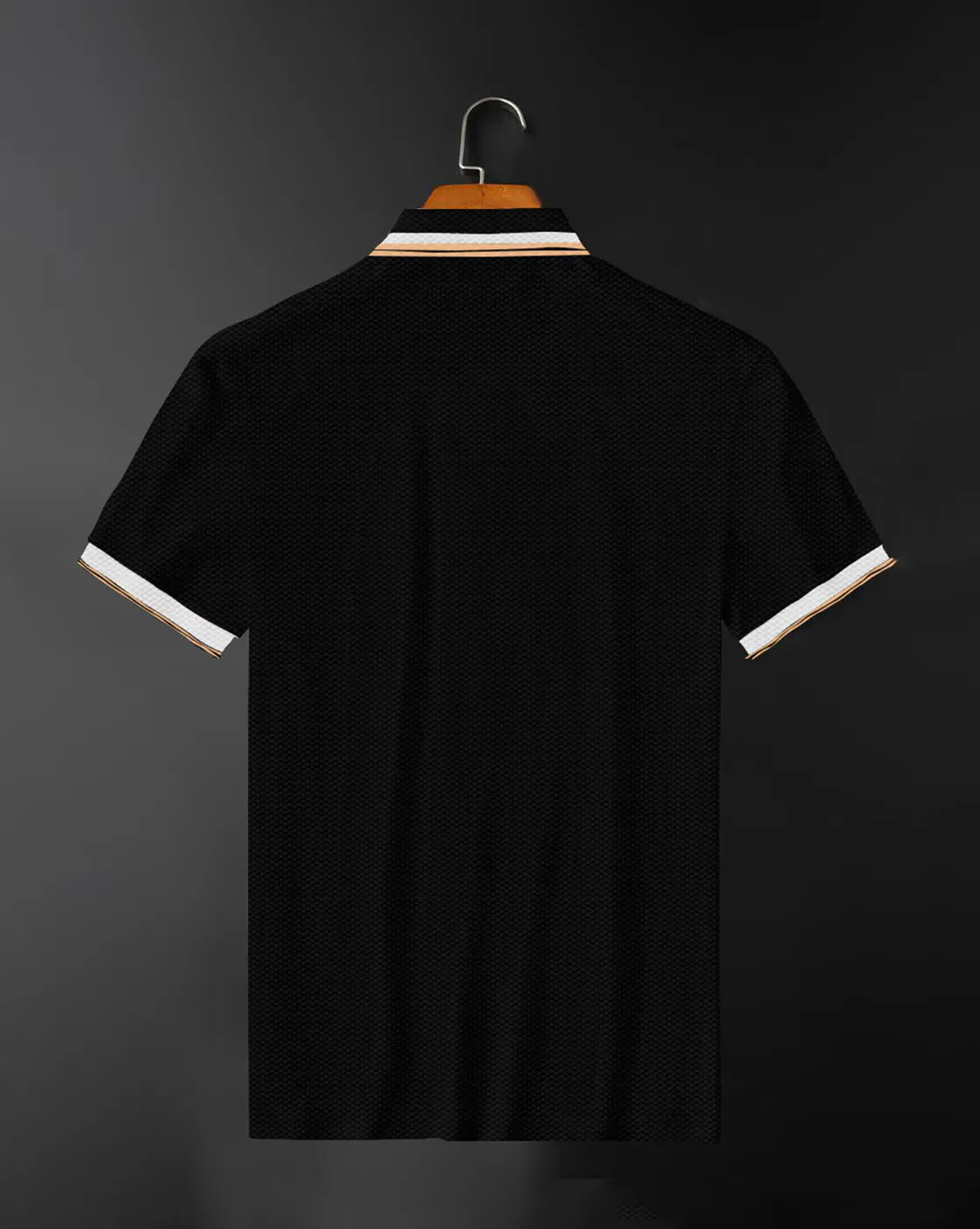 black polo orange collar