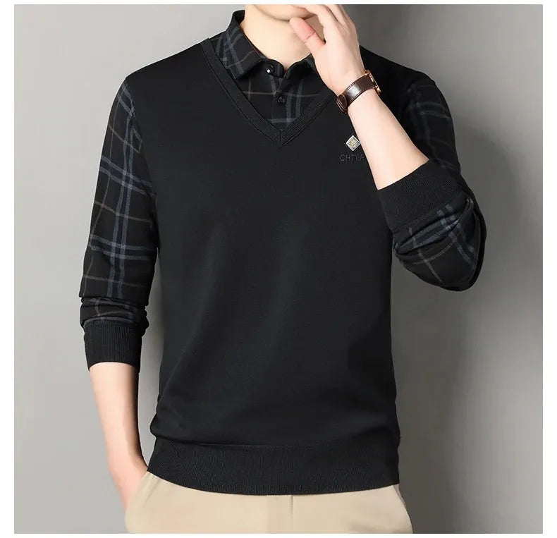 black vneck shirt sleeve