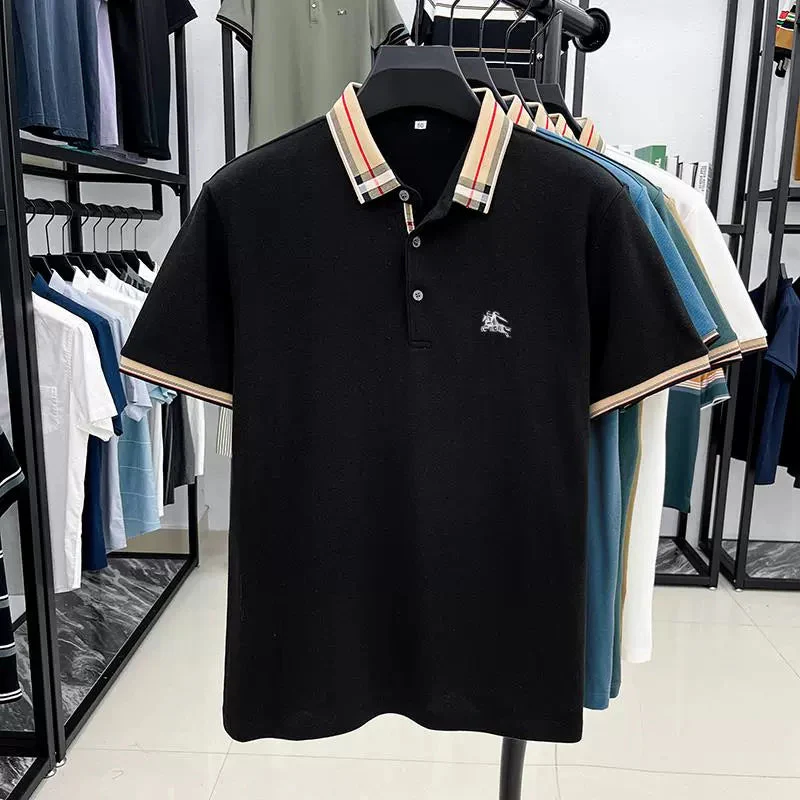 Men’s black contrast collar polo t-shirt 