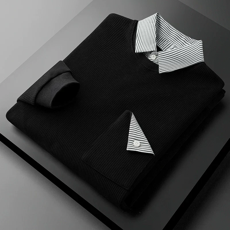 Buy Black Ribbed T-Shirt