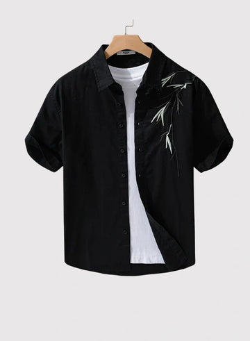 Buy Men’s Black Embroidered Casual Shirt