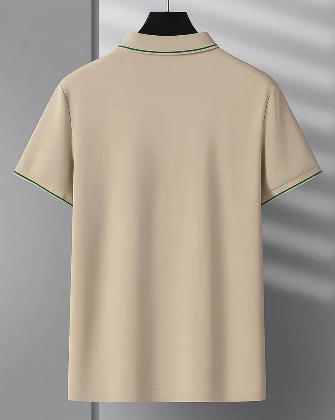 beige green pipe polo