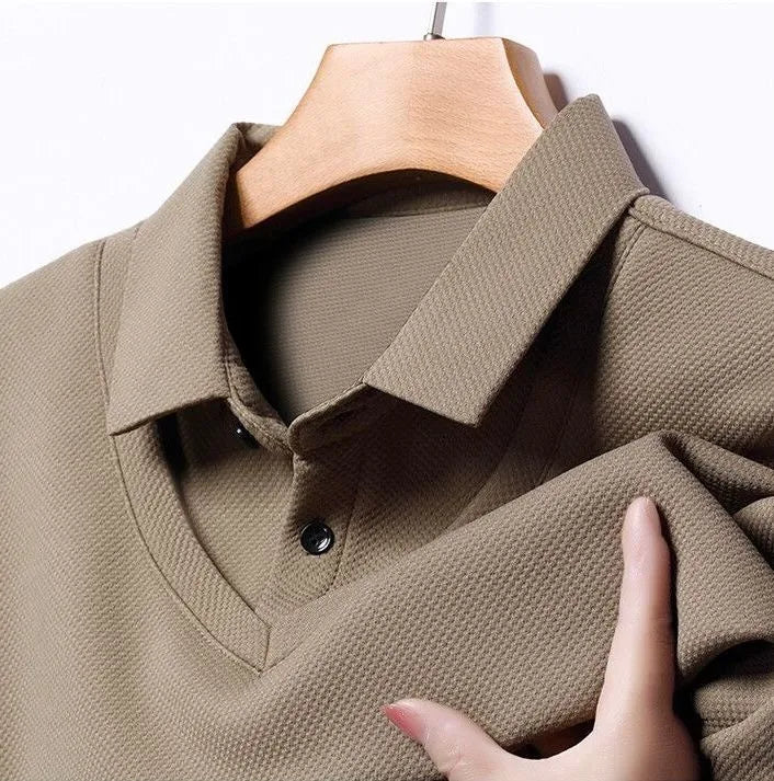 buy beige vneck polo