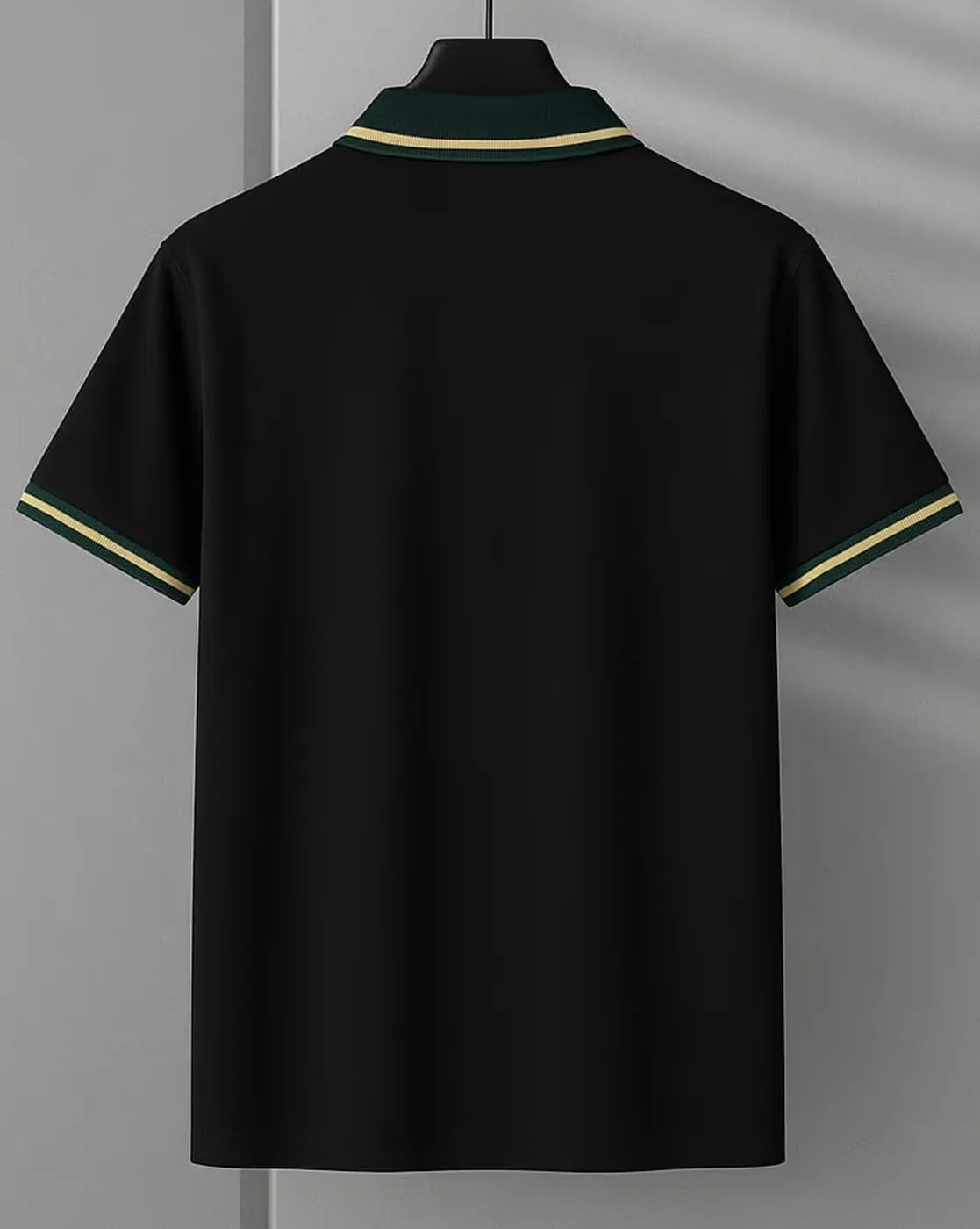 buy black contrast polo