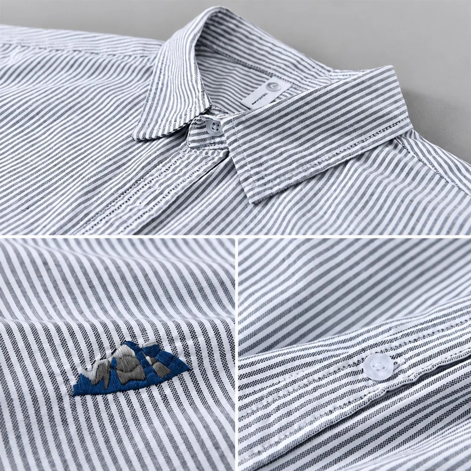 buy gray striped casual shirt for men