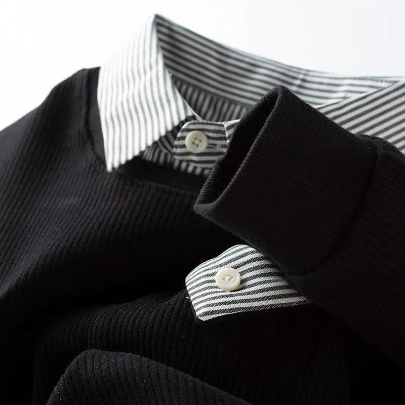 buy mens black ribbed tee