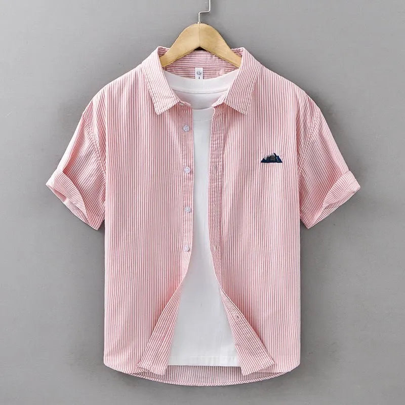 buy mens pink striped casual shirt
