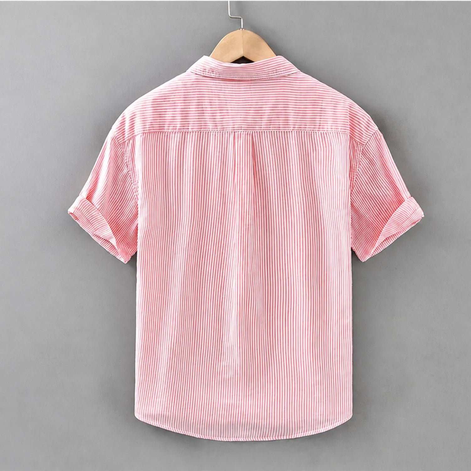 buy pink striped casual mens shirt