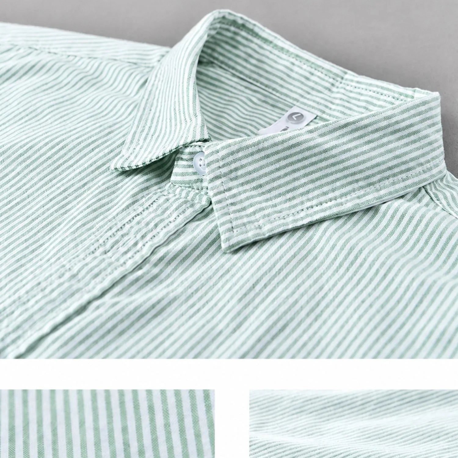buy pista green striped casual shirt