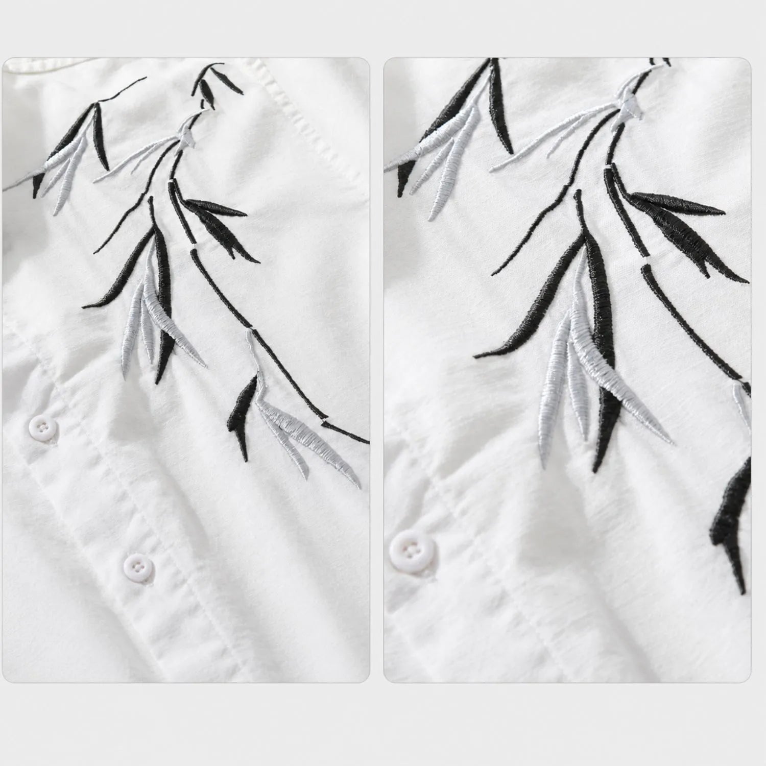 buy white embroidered casual shirt for men