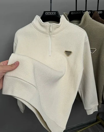 buy white halfzip knit tee