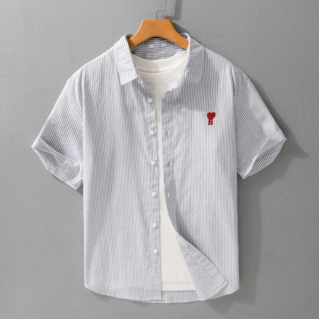 gray cotton short sleeve