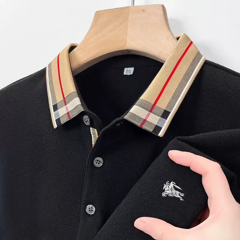 black check collar polo