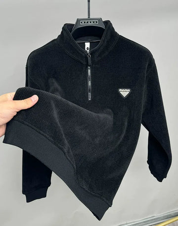 mens black halfzip knit tee