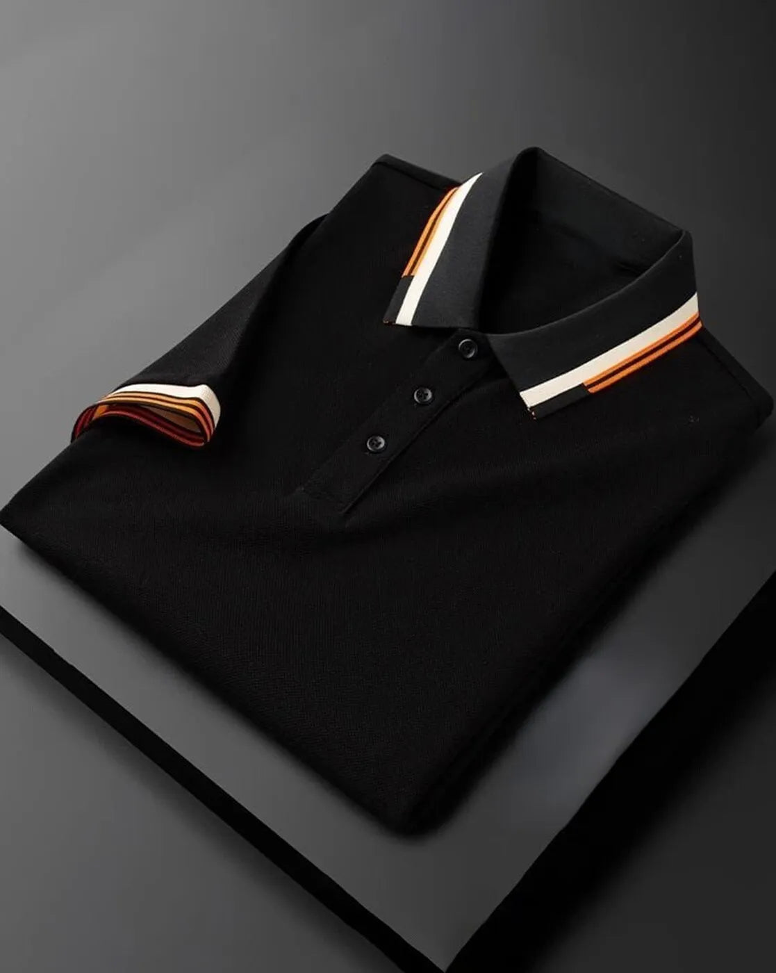 mens black polo collar