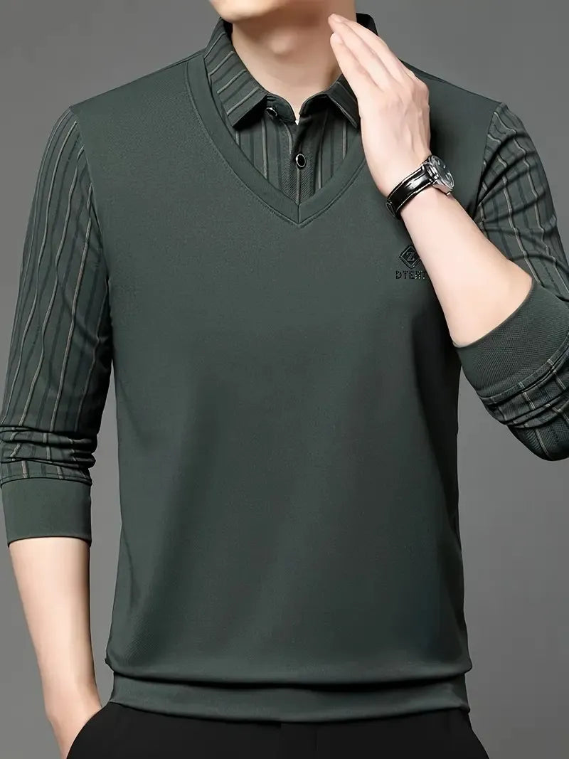 mens dark green v-neck t-shirt