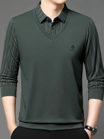mens darkgreen vneck tshirt