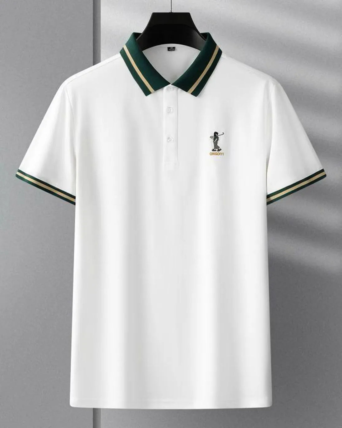 mens green contrast collar