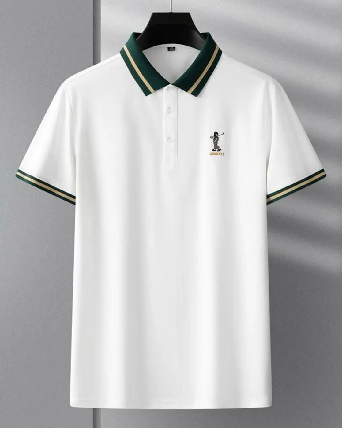 mens green contrast collar