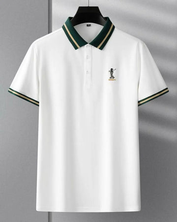 mens green contrast collar