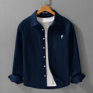 mens navy blue solid casual shirt