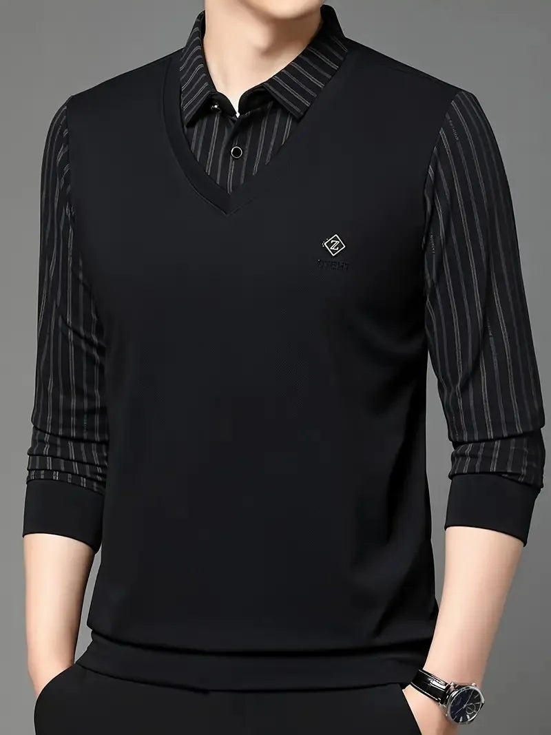 shop black v-neck casual tee