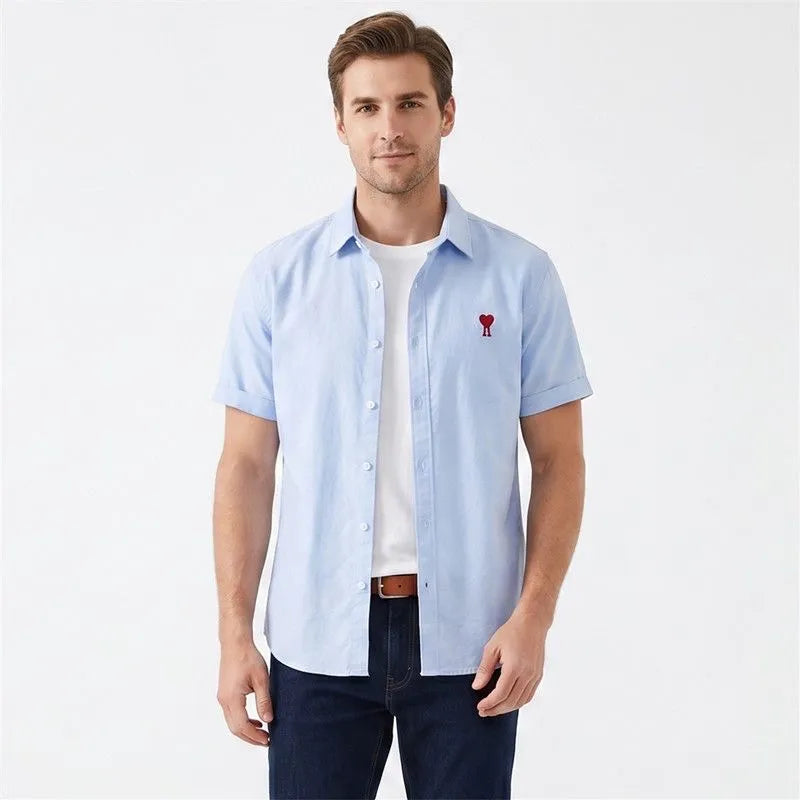 skyblue striped embroidered