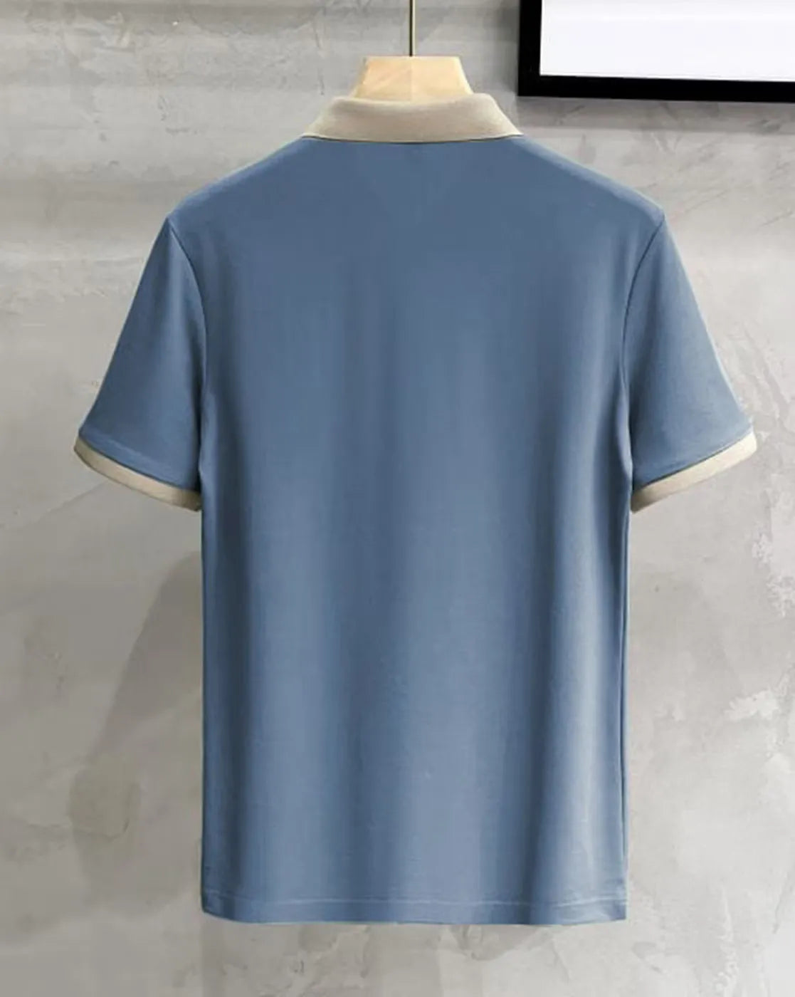 skyblue polo beige collar