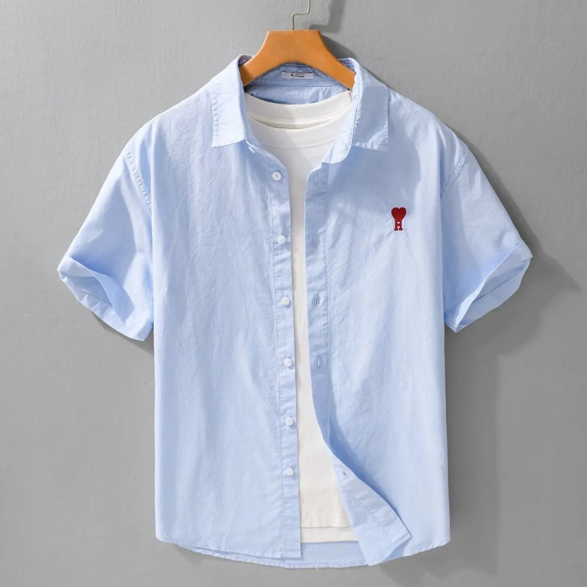 skyblue striped embroidered