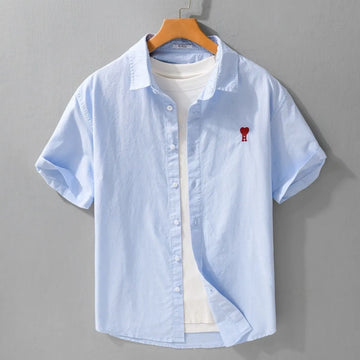skyblue striped embroidered