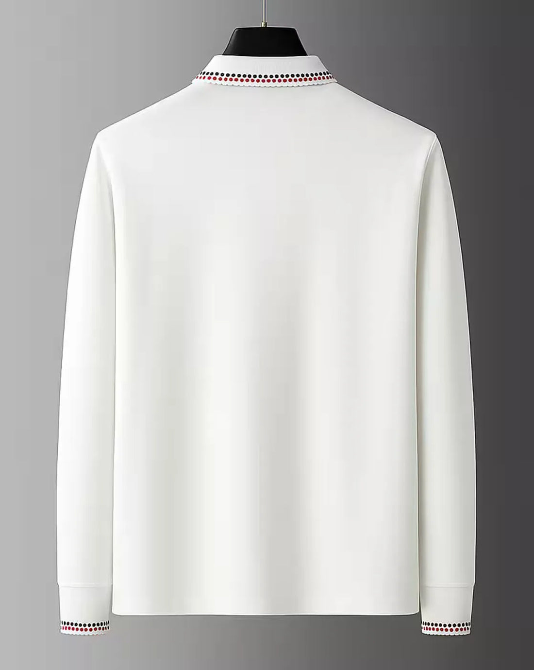 white fullsleeve striped polo
