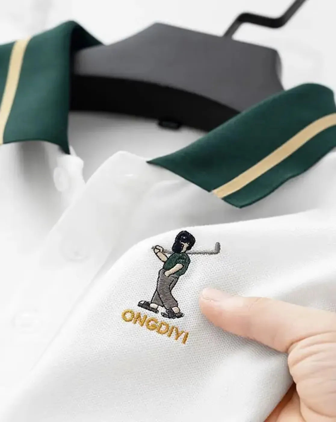 white green contrast polo