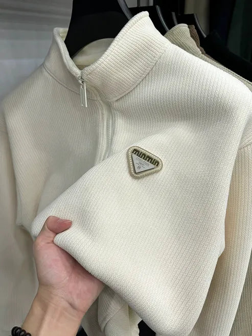 buy white halfzip knit tee